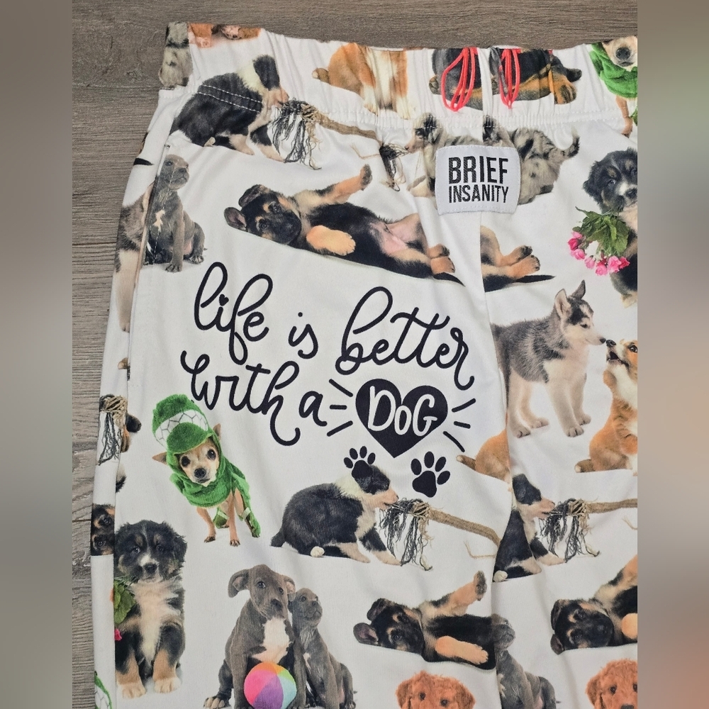 Brief Insanity Life Is Better With A Dog Pajama Pant Loungewear Comfy Lightweigt - Picture 8 of 9